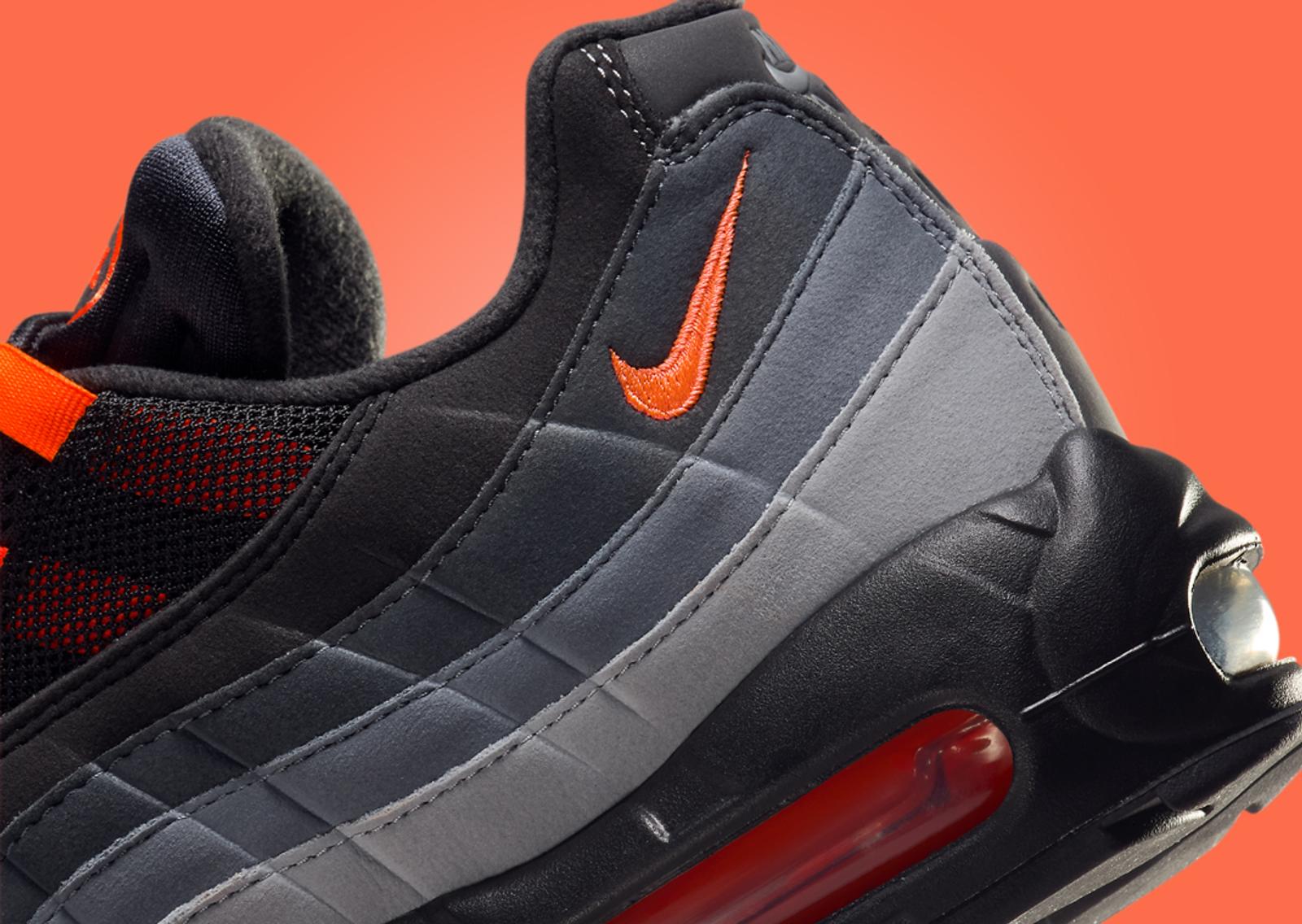 Nike Air Max 95 Black Hyper Crimson Heel