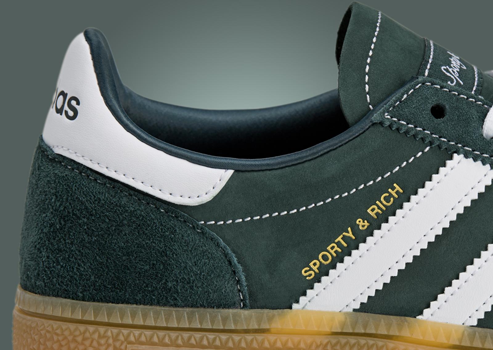 Sporty & Rich x adidas Handball Spezial Dark Green Detail