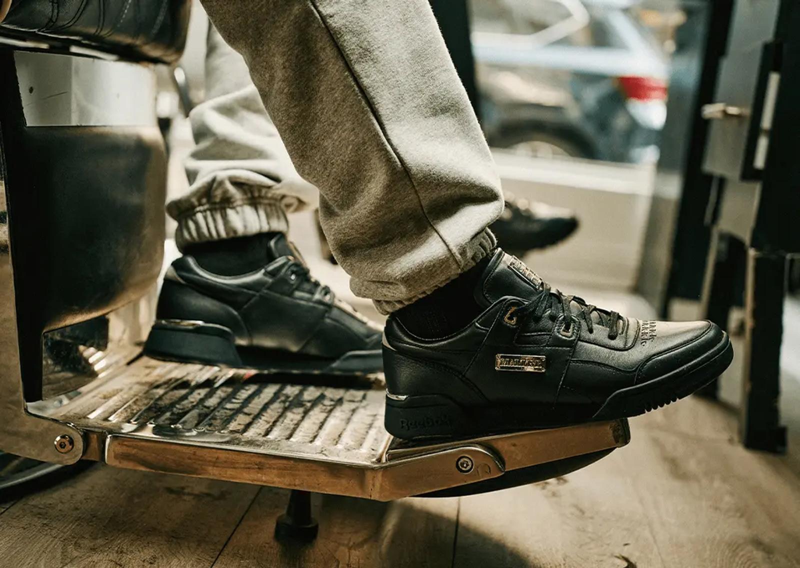 Mallet London x Reebok Workout Plus Lo Black On-Foot