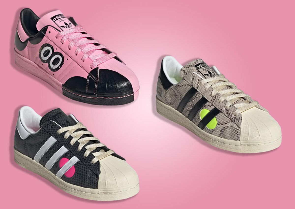Adidas originals superstar 80s w reptile pink white Clearance