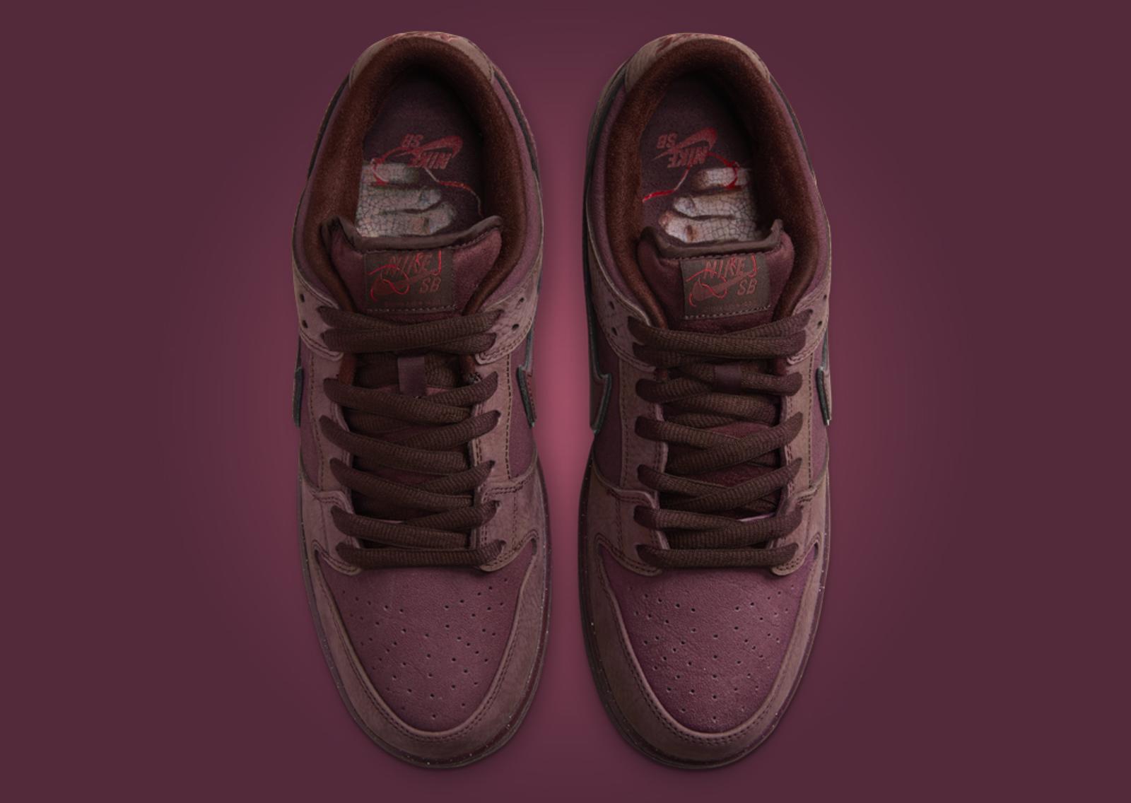 Nike SB Dunk Low Premium Paris City of Love Burgundy Crush Top