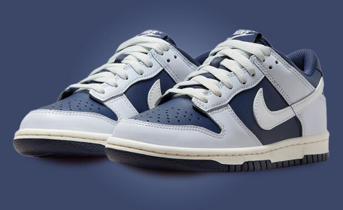 The Kids' Exclusive Nike Dunk Low Football Grey Midnight Navy Releases January 2024