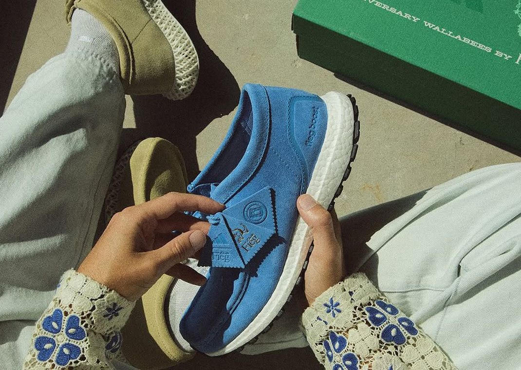 adidas gazelle silver green womens adidas x Clarks Originals Ultra Boost Wallabee Mid Ronnie Fieg 8th Street Black