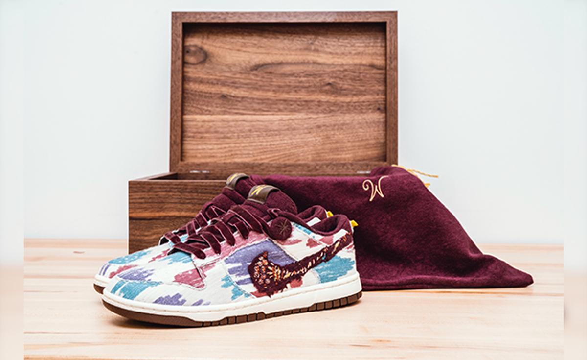 Nike Dunk Low Wonka Sneakers and Packaging