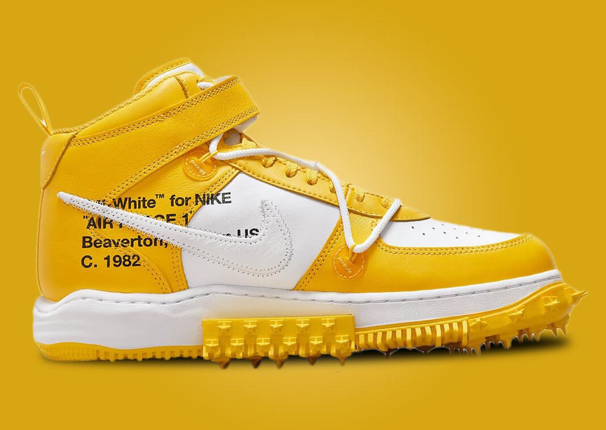 Date de sortie de la Air Force 1 Mid x Off-White™ « White and Varsity Maize  » (DR0500-101). Nike SNKRS CA