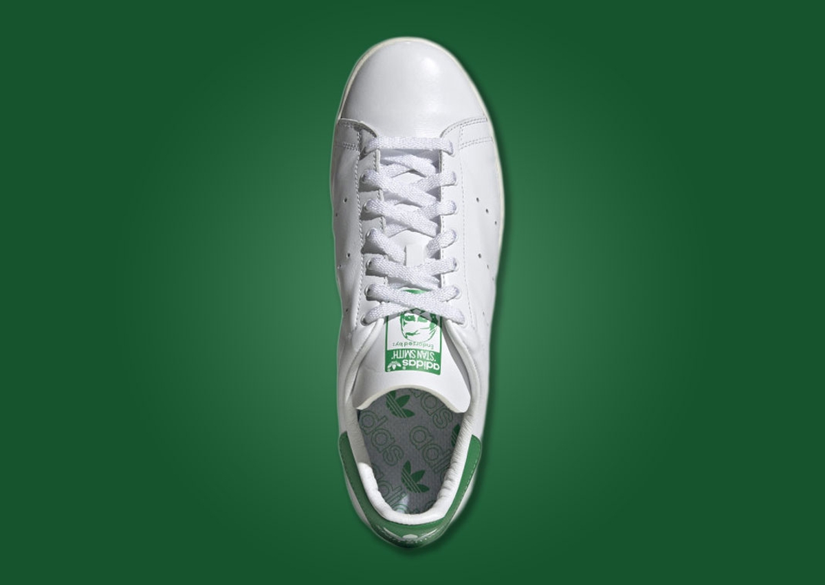 Adidas Originals Stan Smith Leather Sneakers in White with Green Tab