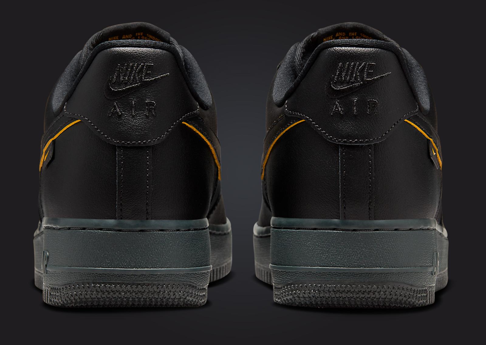 Nike Air Force 1 Low Black Yellow Ochre Back