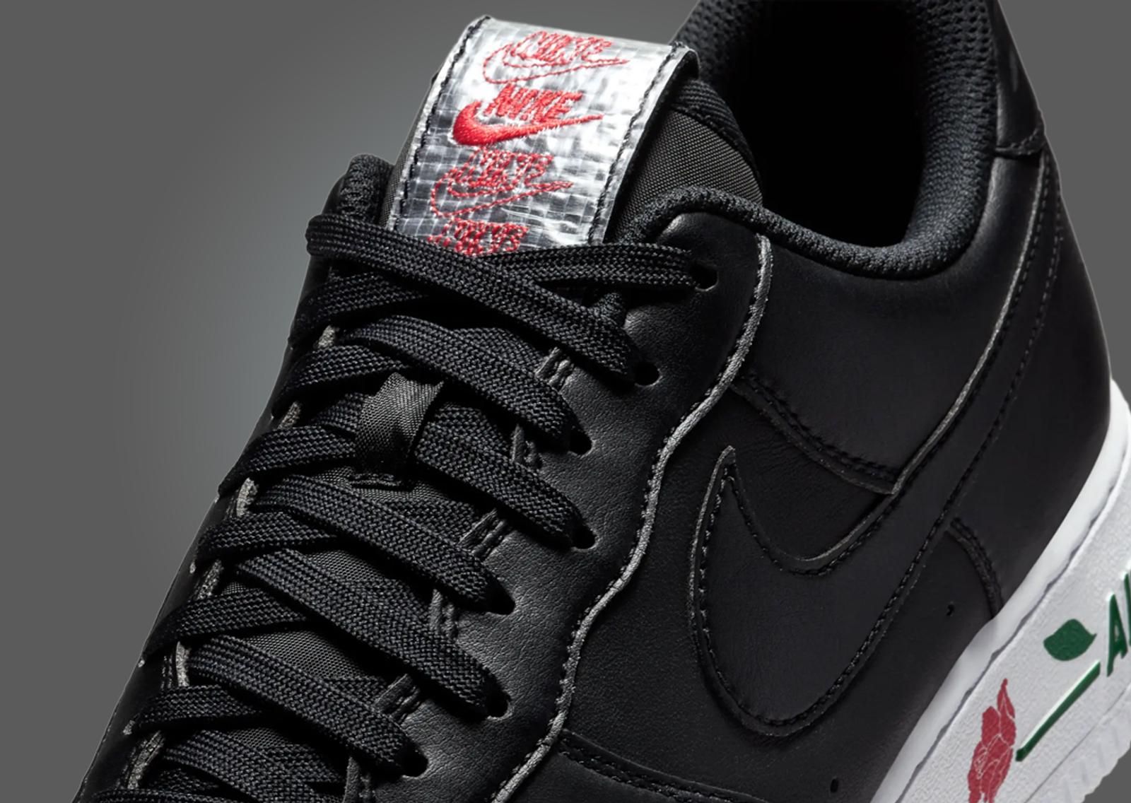 Nike Air Force 1 Low Roses Black White Detail