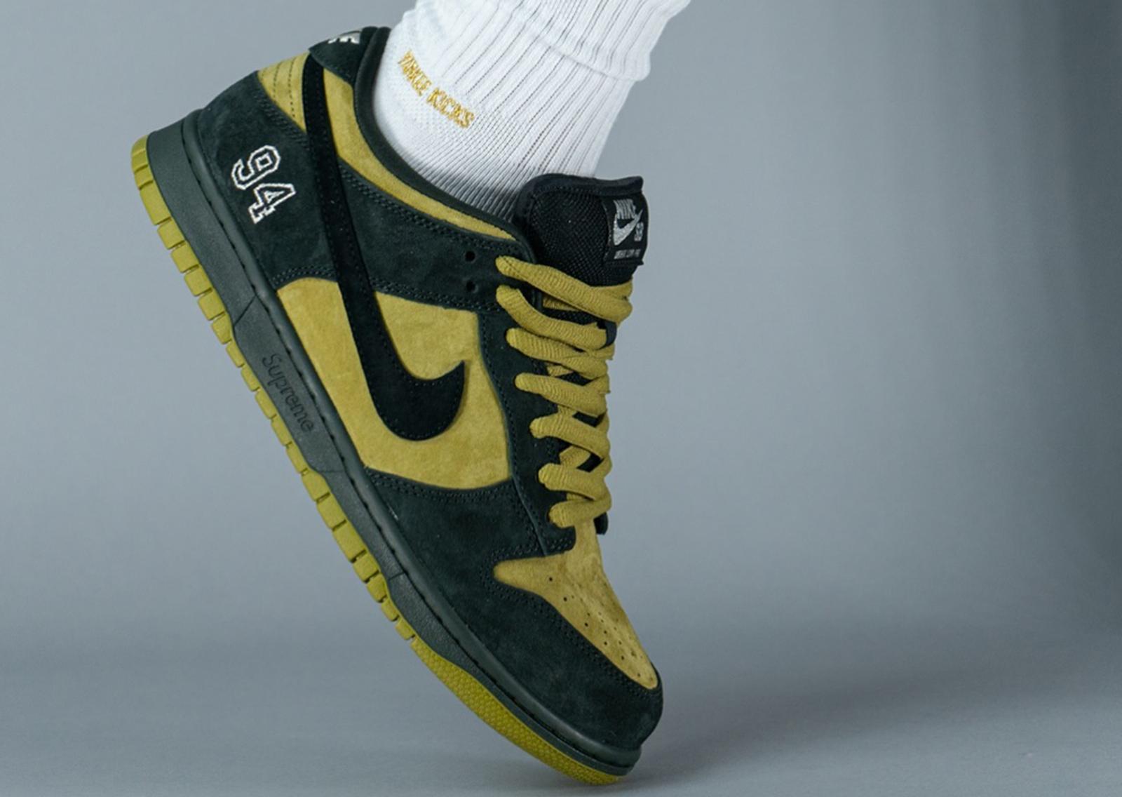 Supreme x Nike SB Dunk Low Camper Green Lateral