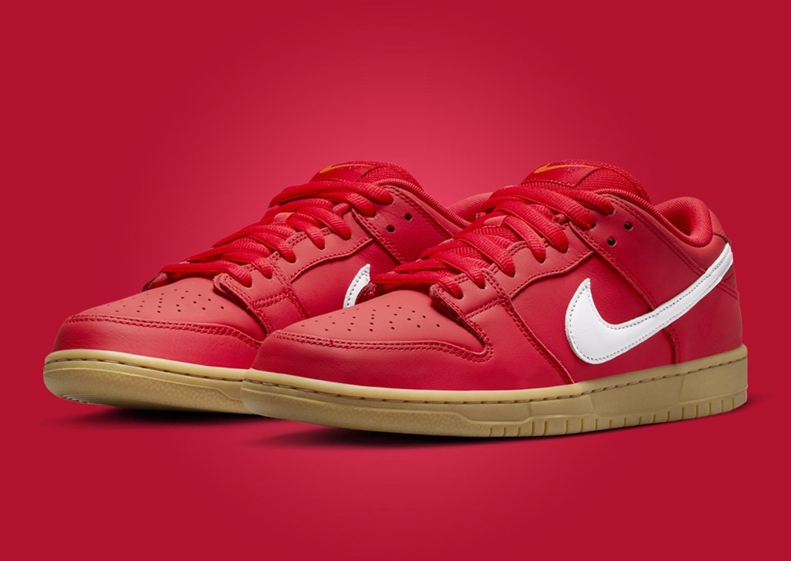 Nike SB Dunk Low University Red Gum Angle