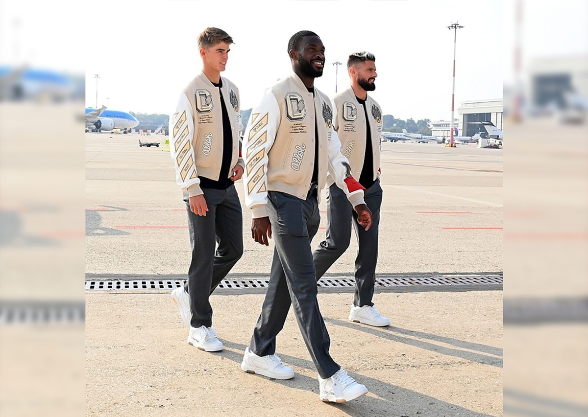 AC Milan Jacket | Football Club Off White Grey Varsity Jacket