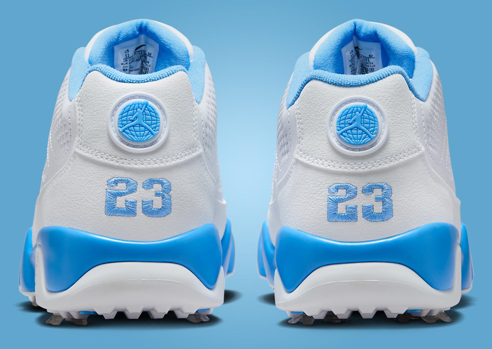 Air Jordan 9 Golf White University Blue Back