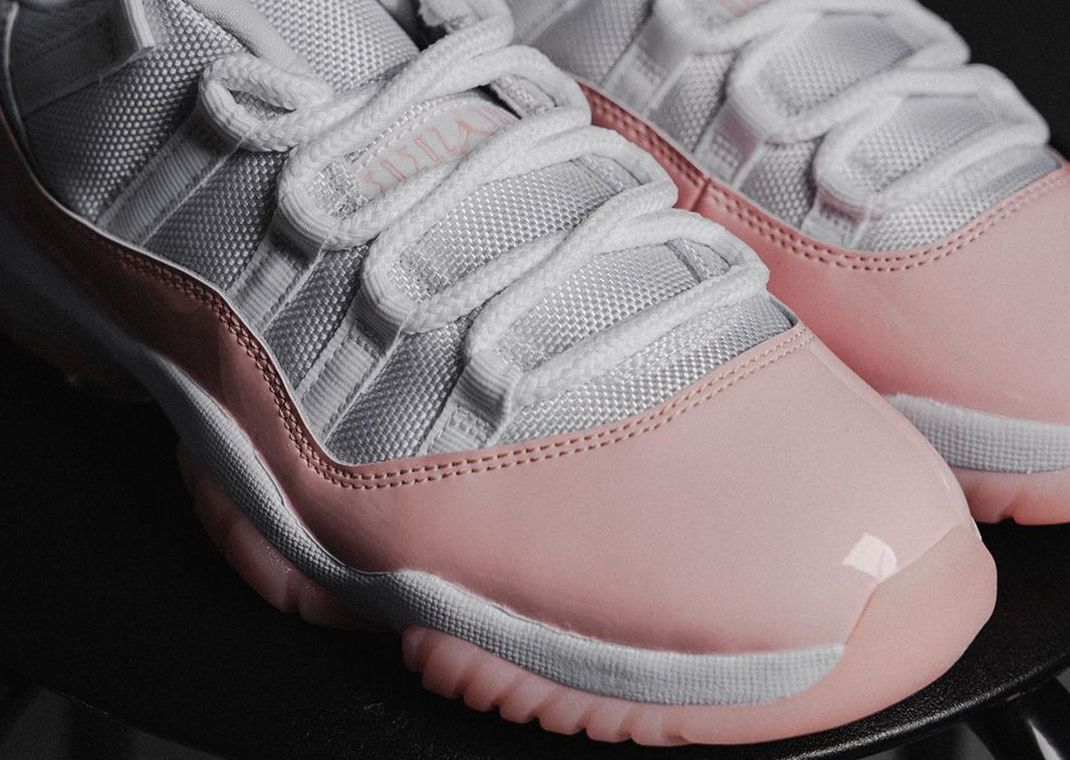 Jordan 11 pink hotsell and white release date