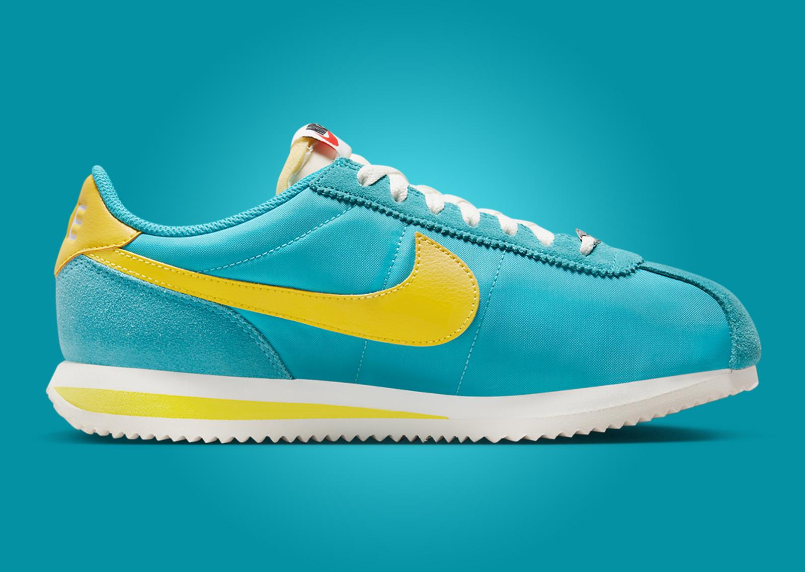 Nike Cortez Nylon Bleached Aqua Vivid Sulfur Medial