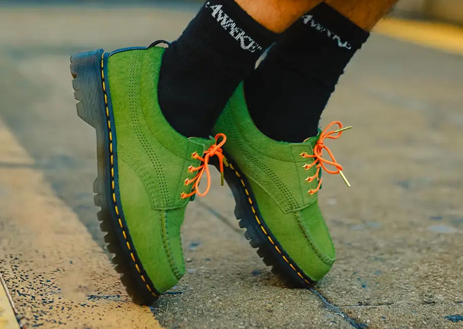 Awake NY x Dr. Martens Lowell Vibrant Green On-Foot Toe Down