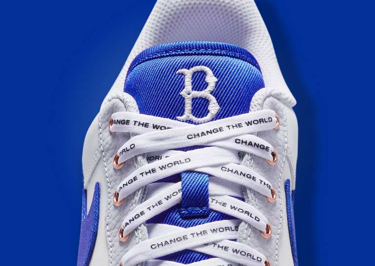 Nike Air Force 1 Low Jackie Robinson Tongue Tag With Brooklyn Dodgers Logo