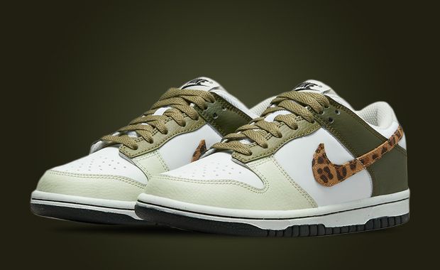 Nike Dunk Low Olive Leopard (GS) - DX9282-100 Raffles and Release Date