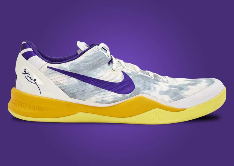 Nike Kobe 8 Lakers Home PE Game Worn Lateral