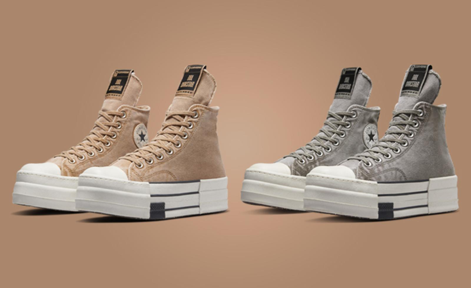 The Rick Owens x Converse DBL DRKSTAR Hi Washed Canvas Pack Releases June 2024