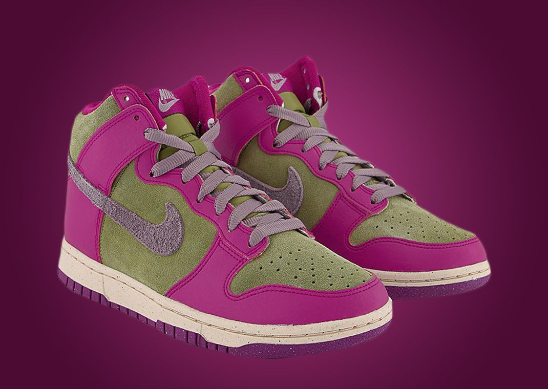 This Nike Dunk High Comes In Dynamic Berry And Pilgrim