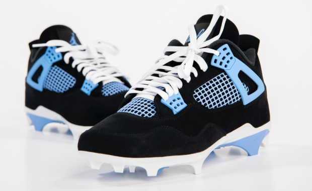 UCLA Football Air Jordan 1 Low & AJ 4 Cleats