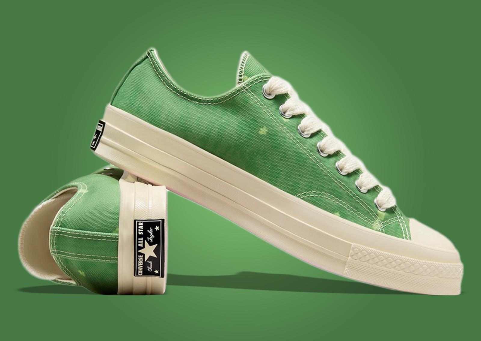 GOLF le FLEUR* x Converse Chuck 70 Ox Digital Leopard Green Lateral and Heel