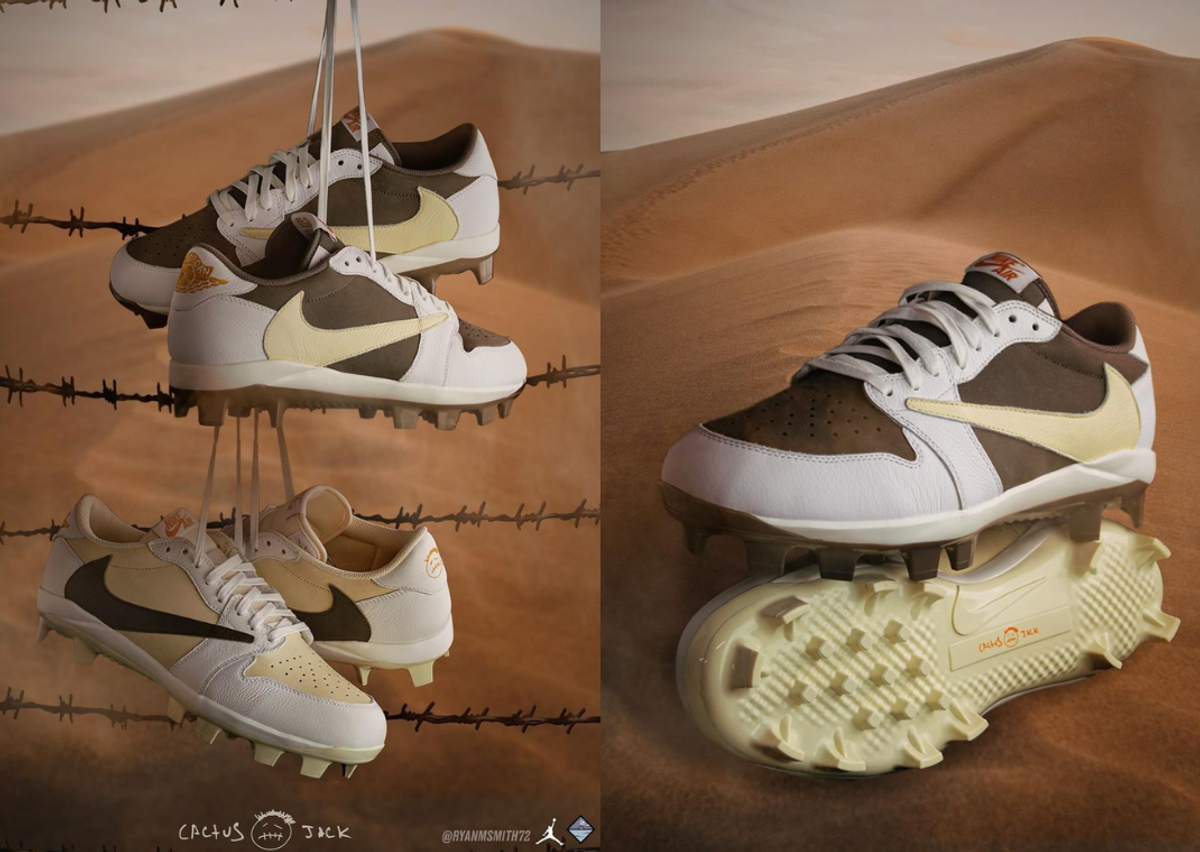 Travis Scott s Air Jordan 1 Low Cleat PEs Worn at a Cactus Jack
