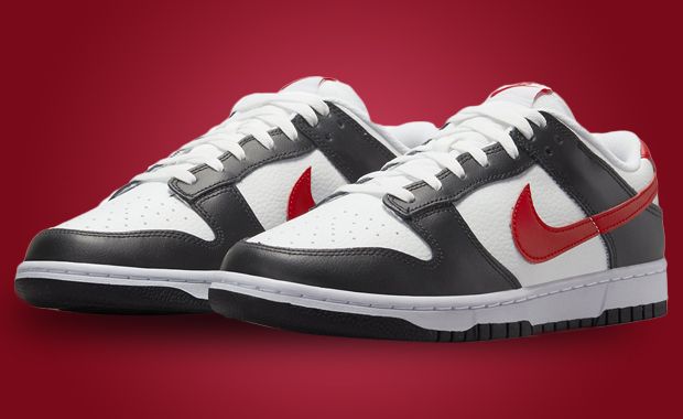 Black red 2025 white nike dunks