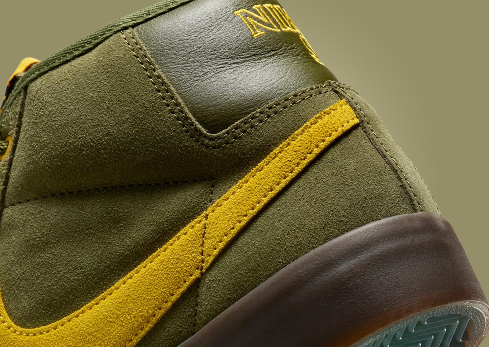 Antihero x Nike SB Zoom Blazer Mid Pro GT Rough Green Heel Detail