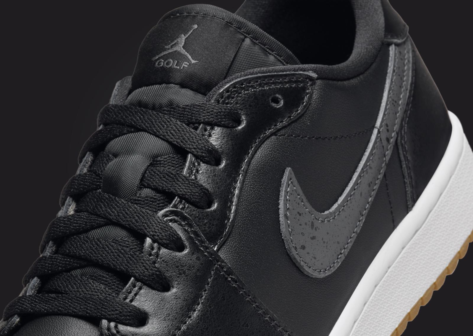 Air Jordan 1 Low Golf Black Gum Midfoot Detail