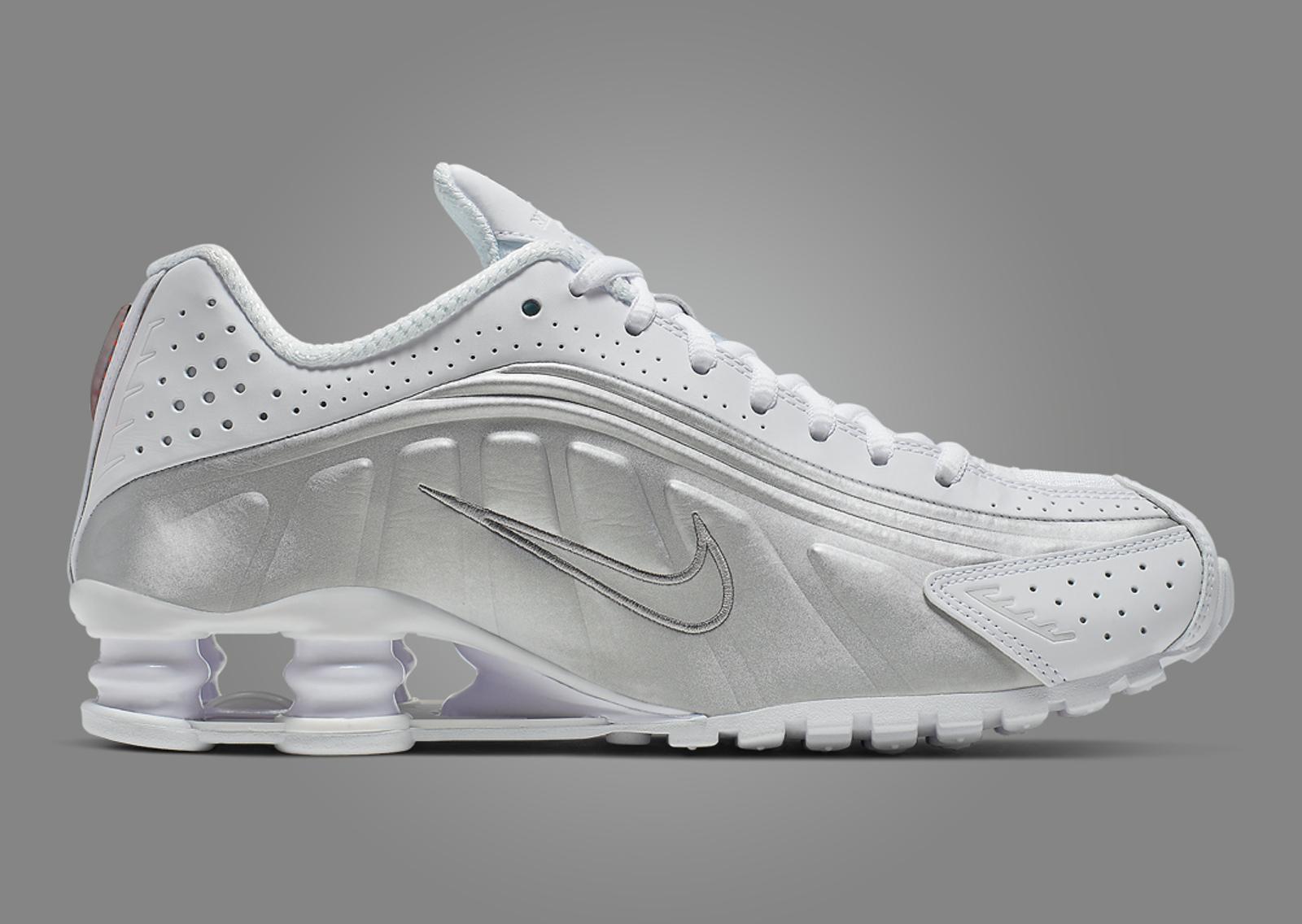 Nike Shox R4 White Metallic Silver (W) Medial