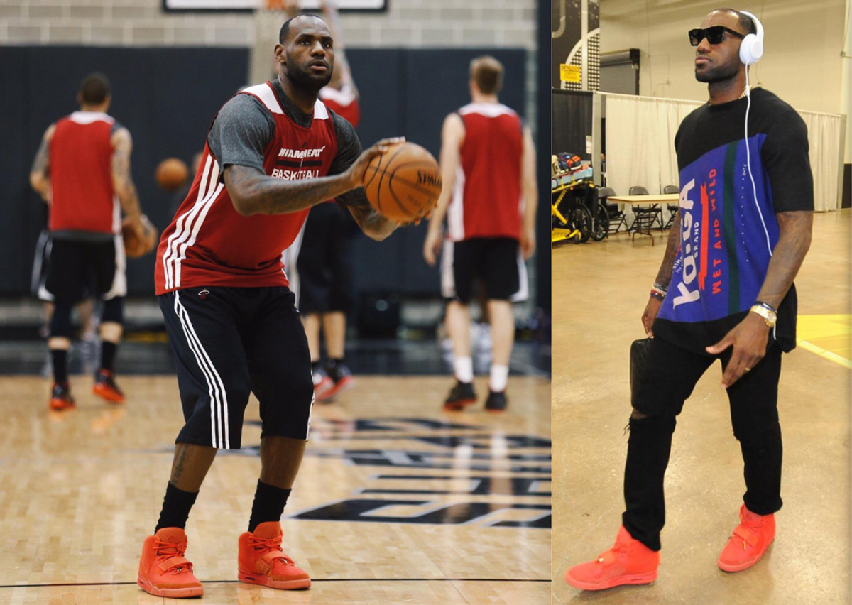 LeBron James Wearing Red Octobers