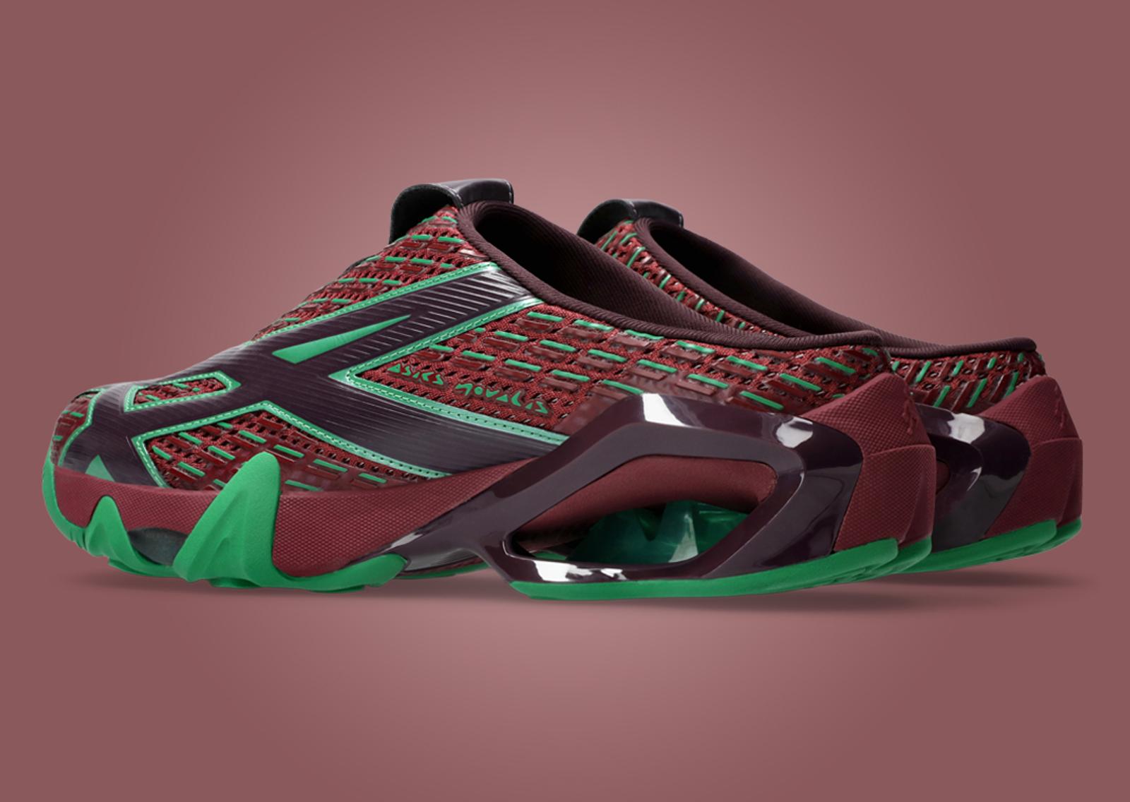 Kiko Kostadinov x Asics Novalis Gel-Styrax Mule Maroon Heel Angle