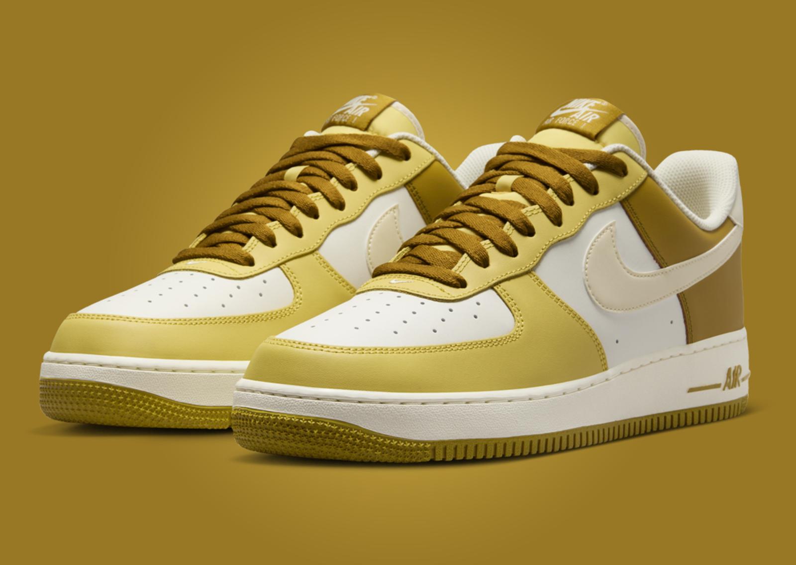 Nike Air Force 1 Low Bronzine Saturn Gold Angle