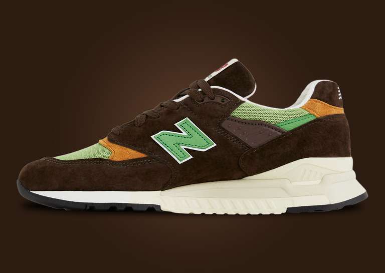 New Balance 998 Made in USA Brown Green Medial