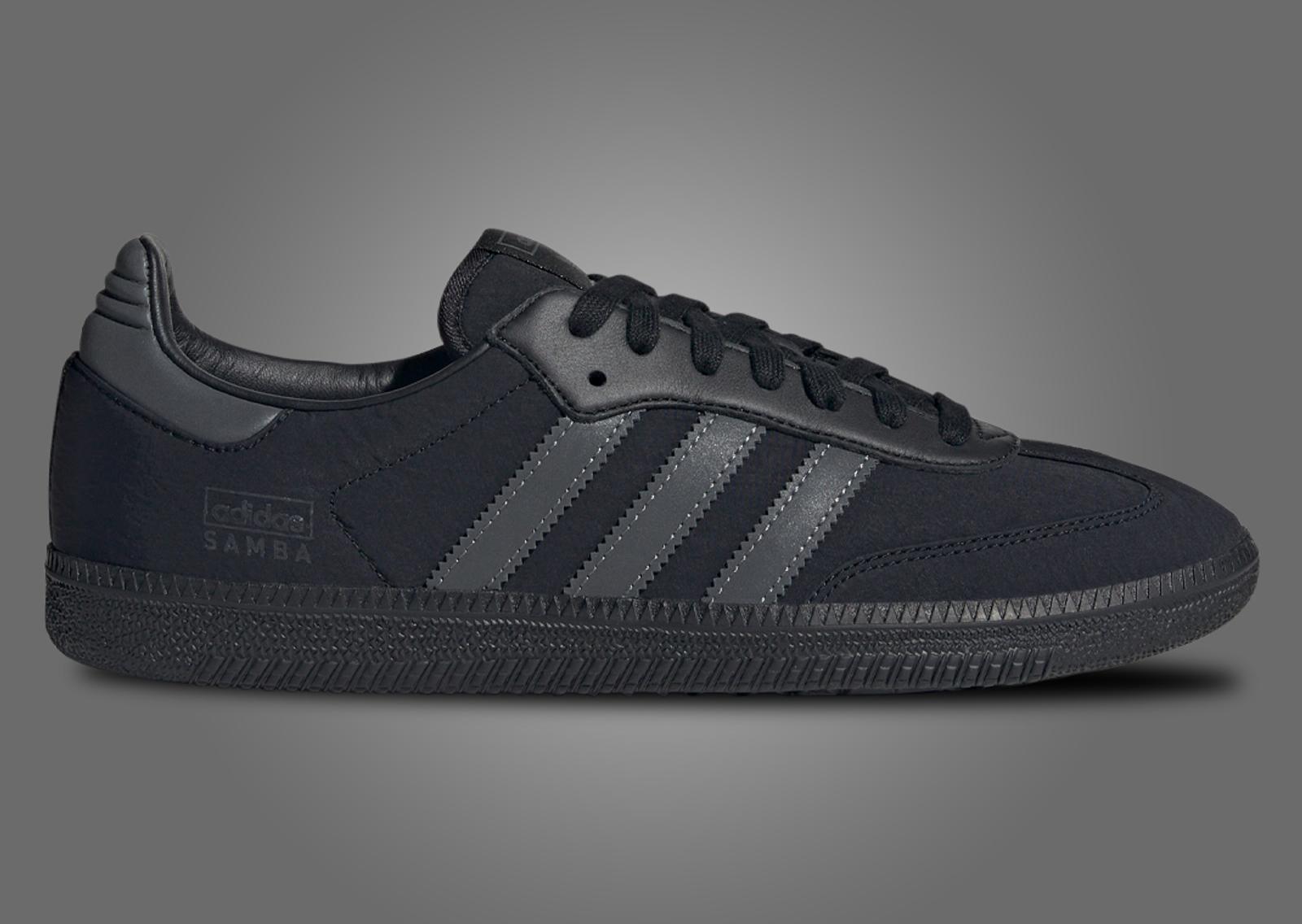 adidas Samba OG Core Black Crinkle Nylon 3M Lateral