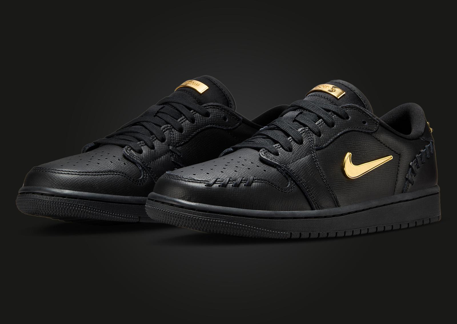 Air Jordan 1 MM Low Black Metallic Gold (W) Angle