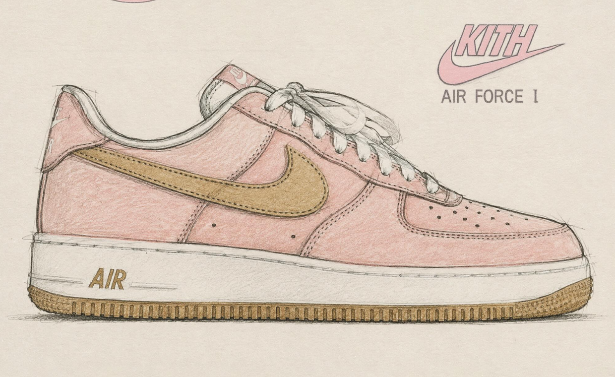 Kith x Nike Air Force 1 Low Linen (GS) Teaser