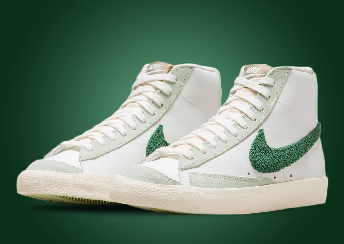 This Nike Blazer Mid Has A Green Shaggy Swoosh