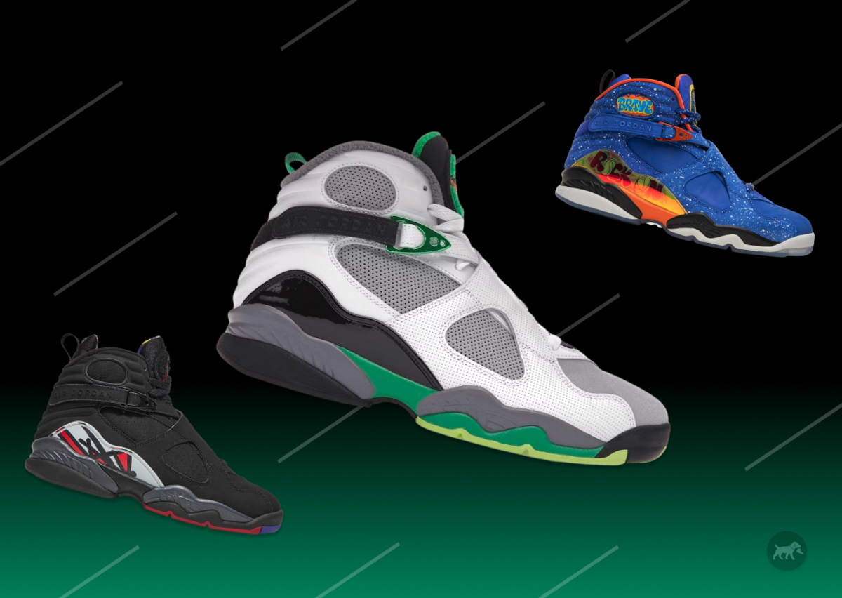 Jordan 8 3 peat top on feet