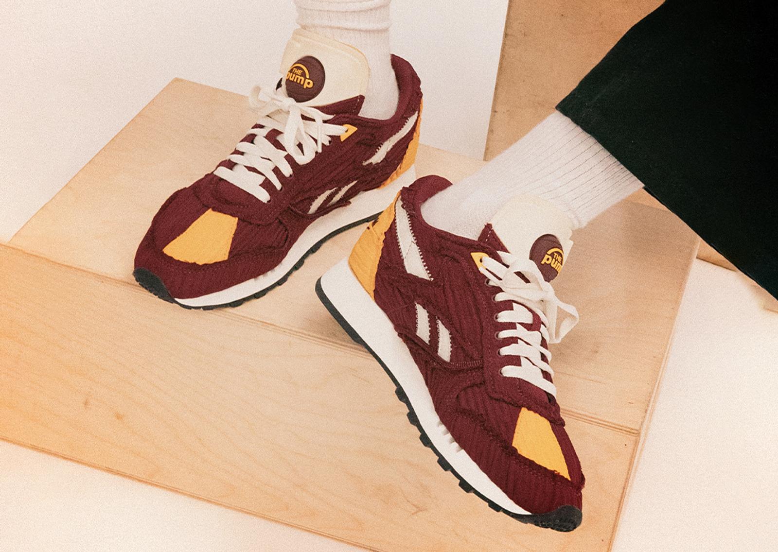 Market x Reebok Classic Leather Pump Burgundy On Foot