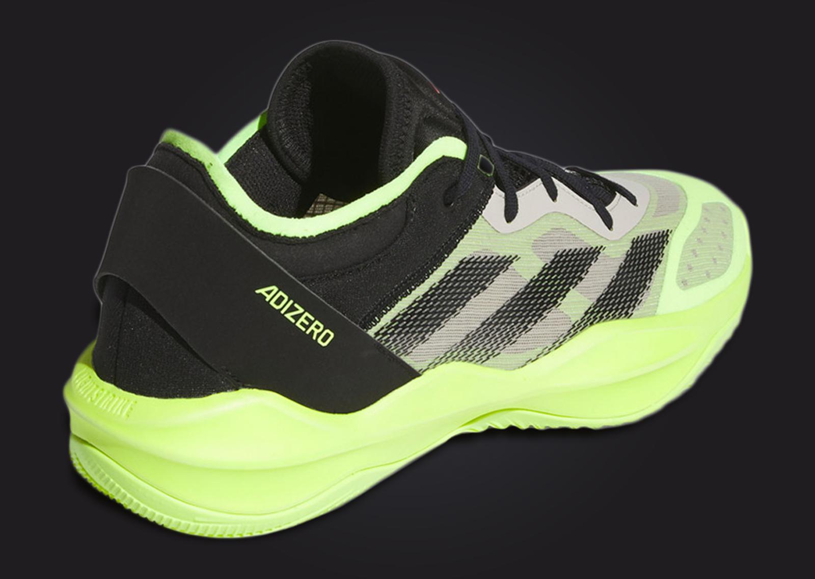 adidas Adizero Select 2.0 Lucid Lemon Heel Angle