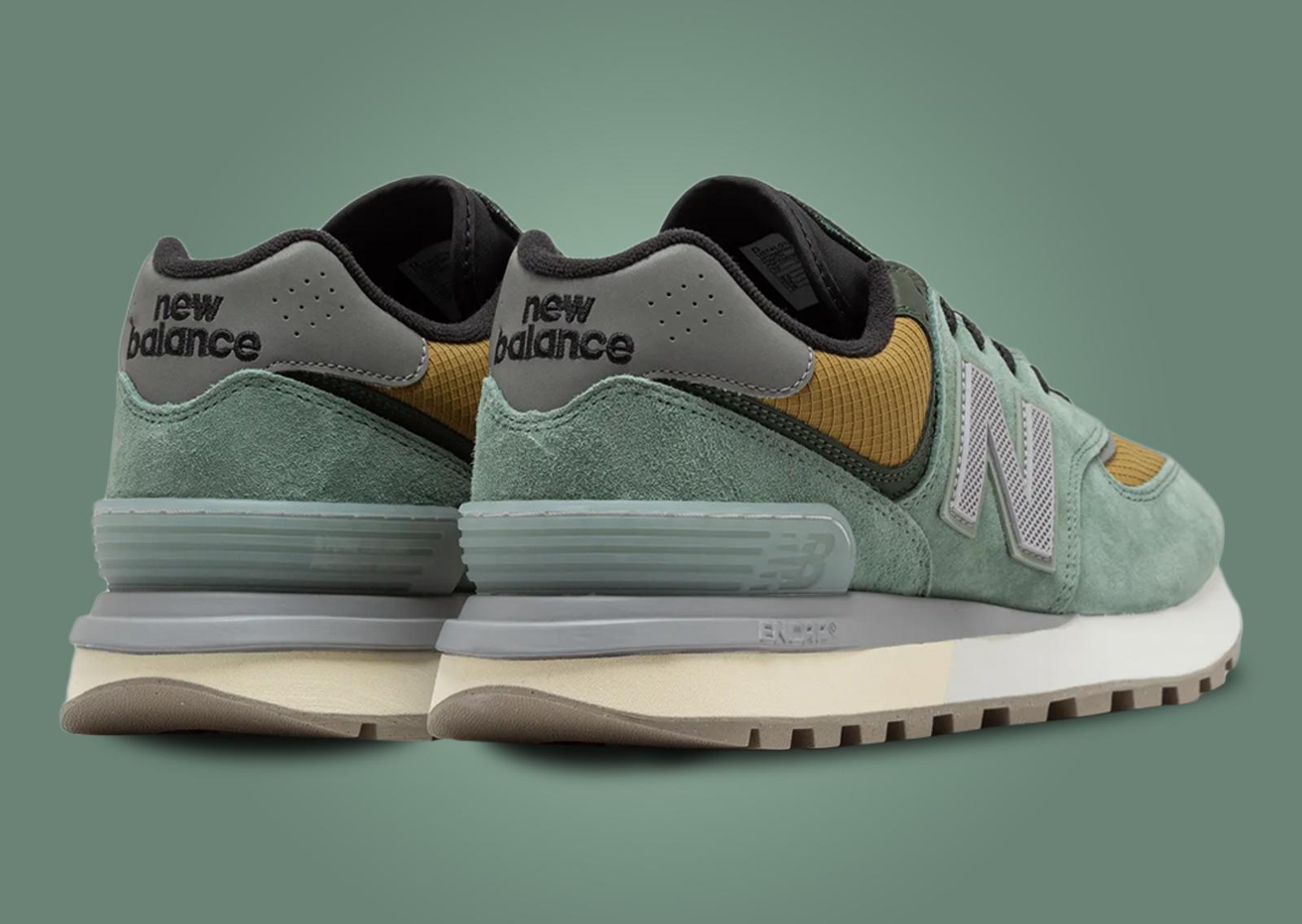 Stone Island x New Balance 574 Legacy Light Green Heel Angle