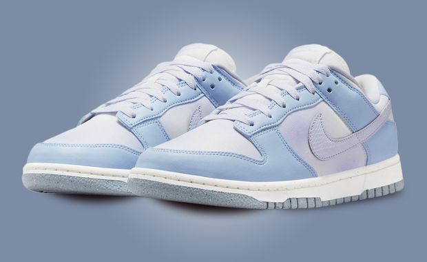 Airbrushed Purple Details Accent This Light Blue Nike Dunk Low