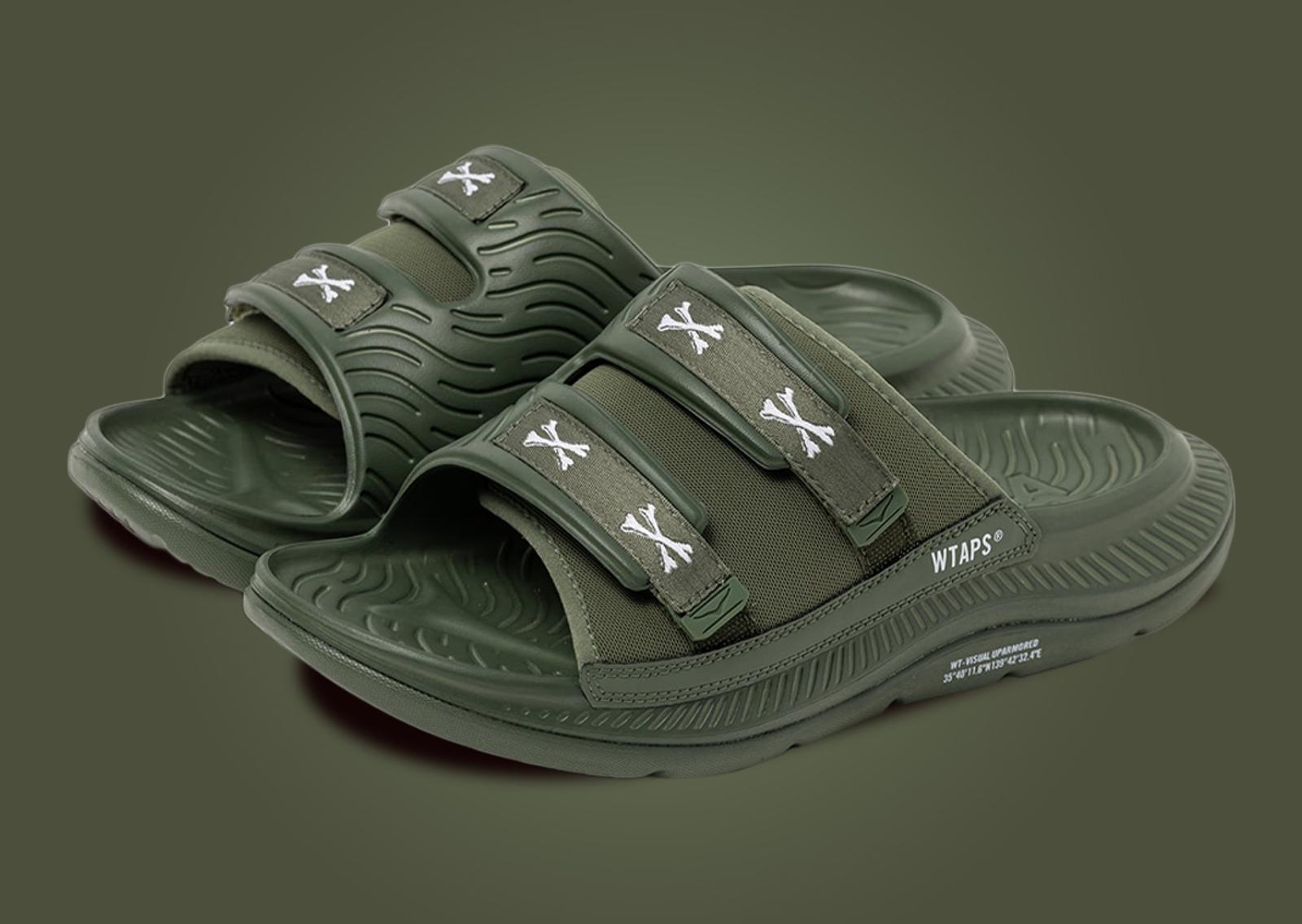 WTAPS x Hoka Ora Luxe Olive Drab Angle