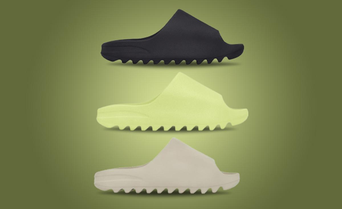 Where To Buy The adidas Yeezy Slide Onyx, Pure, And Green Glow