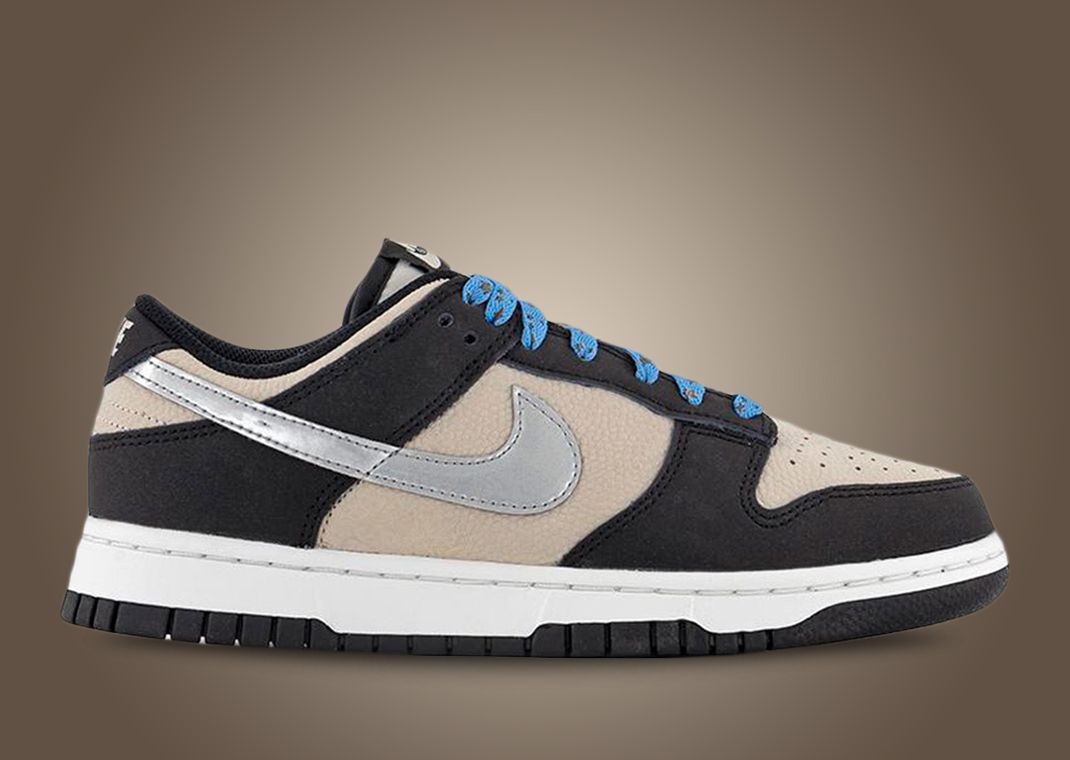 Beige And Metallic Silver Take Over This Nike Dunk Low