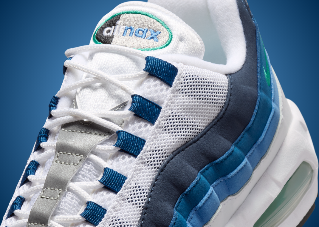 The Nike Air Max 95 OG Big Bubble Slate is a Deep Water Blue