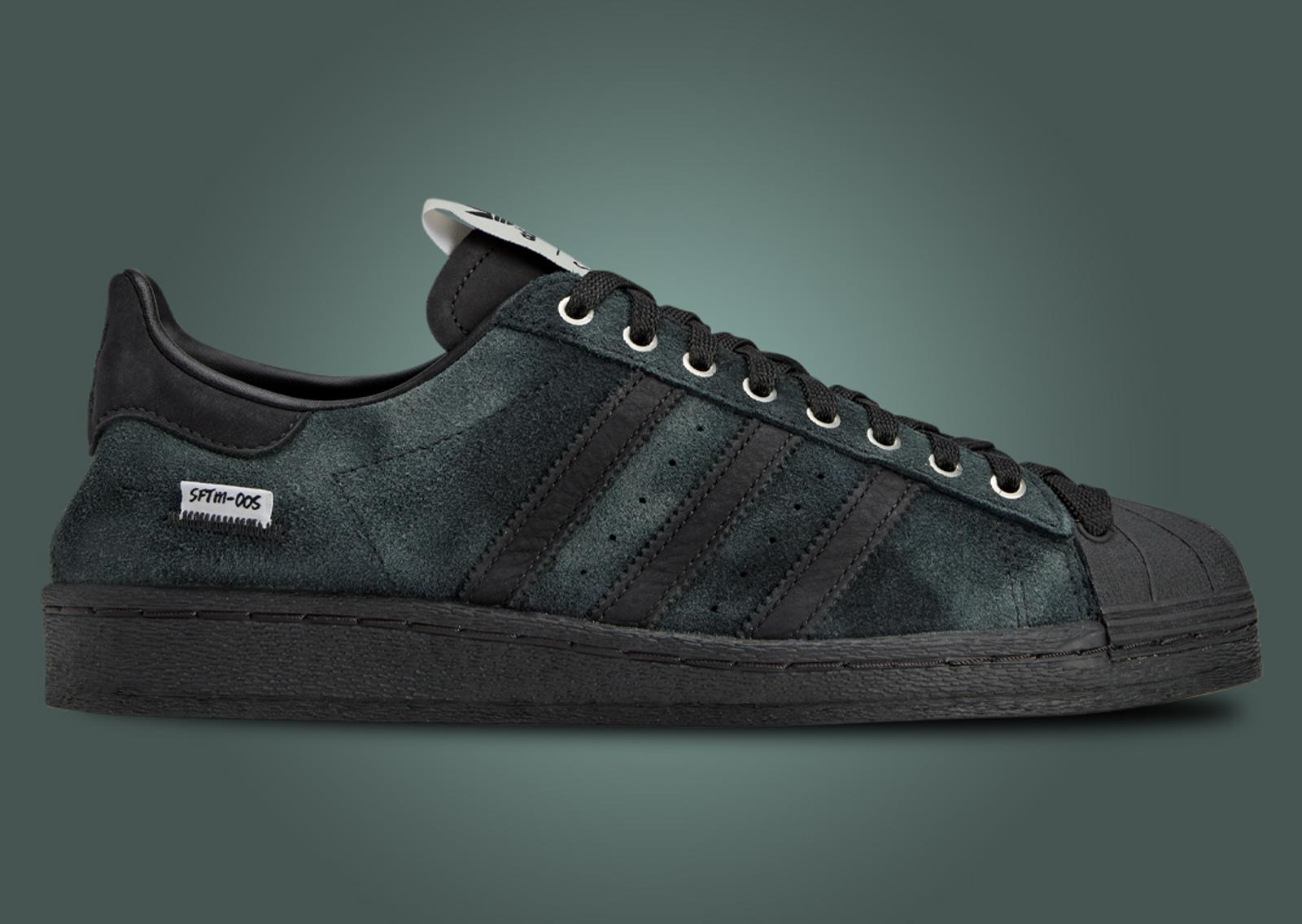 SFTM x adidas Superstar 82 Black Lateral