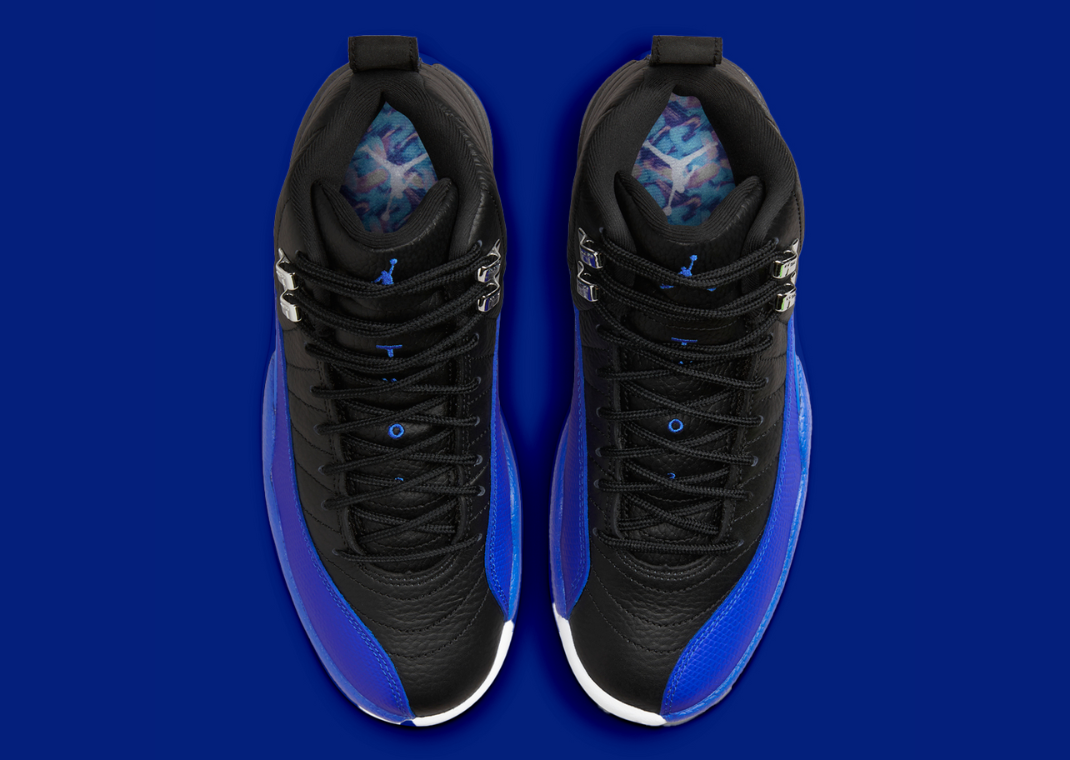 Jordan 12 black top game royal metallic silver